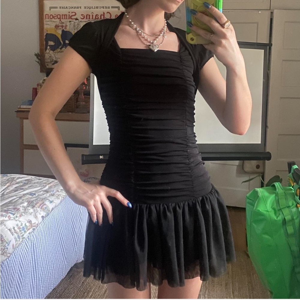 Black Ruched Dress